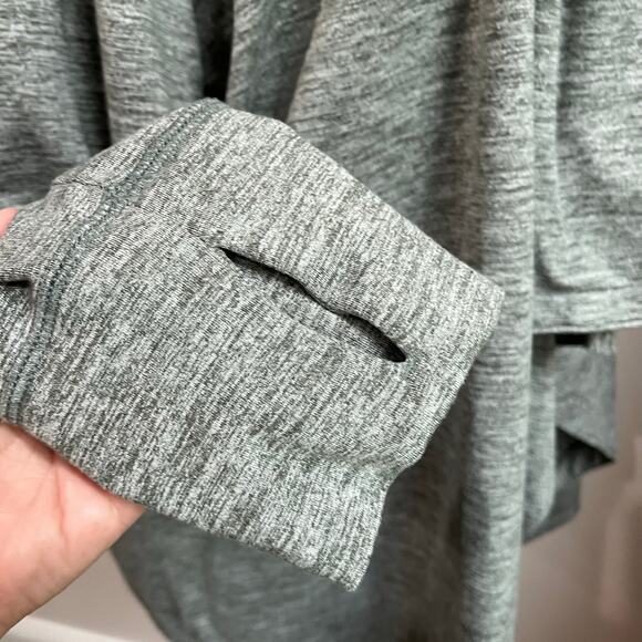 Nike Dri Fit Heathered Green Open Front Cozy Yoga Cardigan Sweater Size XXL - Picture 4 of 8